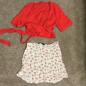 ZARA top and skirt outfit super cute!